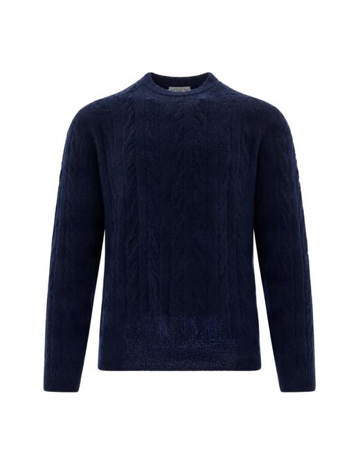 Ballantyne Blue Cable-Knit Sweater for men