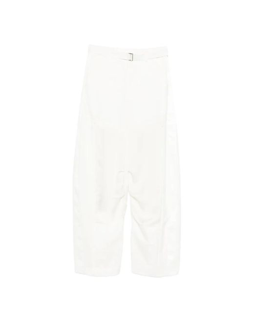 Sacai White Belted Trousers