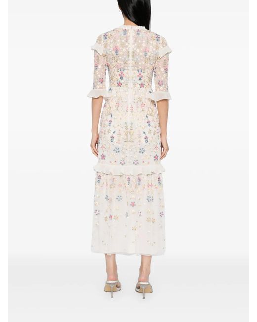 Needle & Thread フラワーベッド エンブロイダリー イブニングドレス White