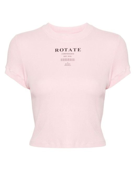 T-shirt crop à logo imprimé ROTATE BIRGER CHRISTENSEN en coloris Pink
