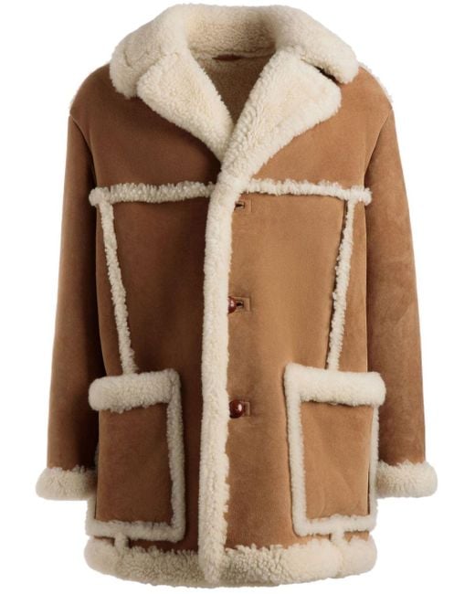 Bally Shearling-Mantel in Brown für Herren