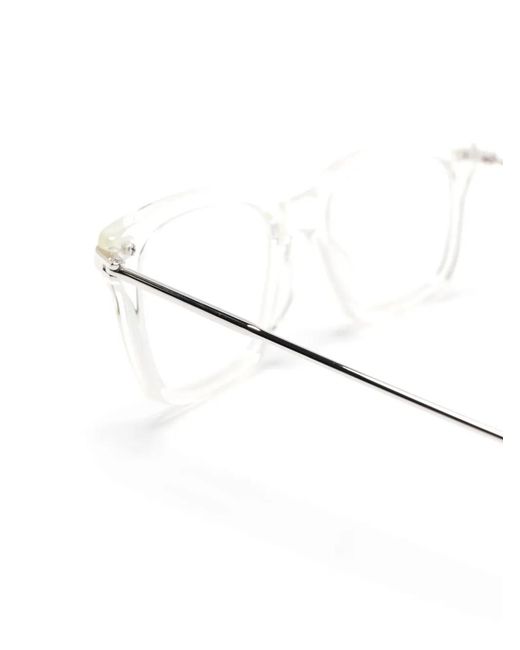 Thom Browne White Square-Frame Glasses