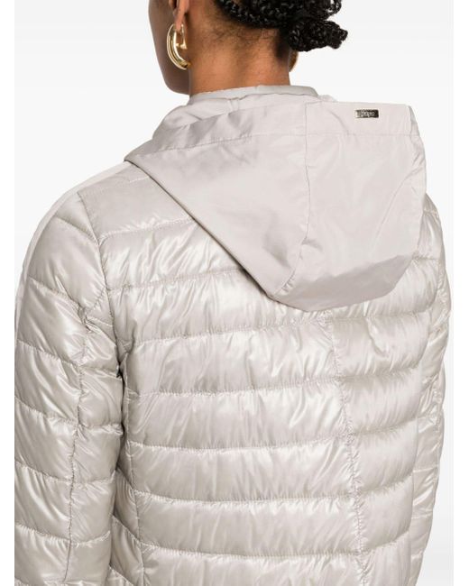 Herno White Padded Hooded Coat