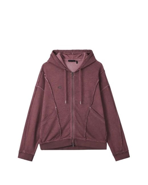 FIVE CM Purple Distressed Hoodie for men