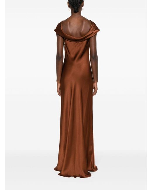 Robe longue à détail torsadé Alberta Ferretti en coloris Brown