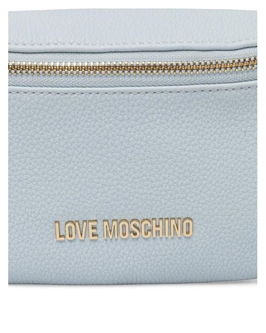 Love Moschino White Logo-Plaque Zip Belt Bag