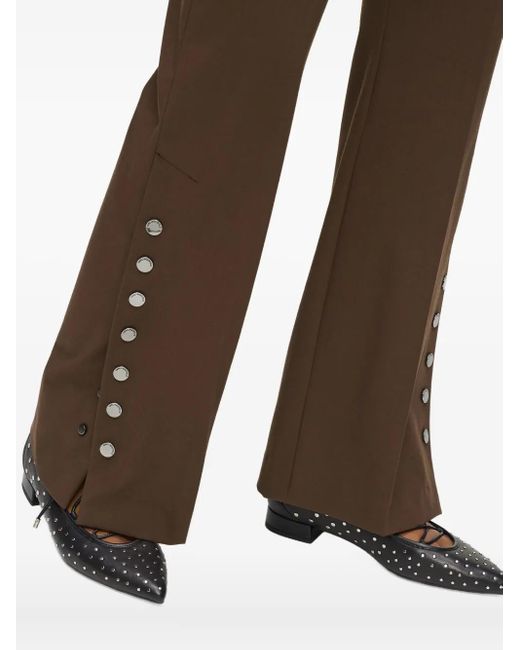 Karl Lagerfeld Brown Press-Stud Detailing Trousers