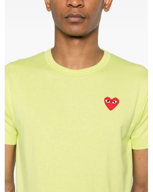 COMME DES GARÇONS PLAY Yellow Heart-Patch T-Shirt
