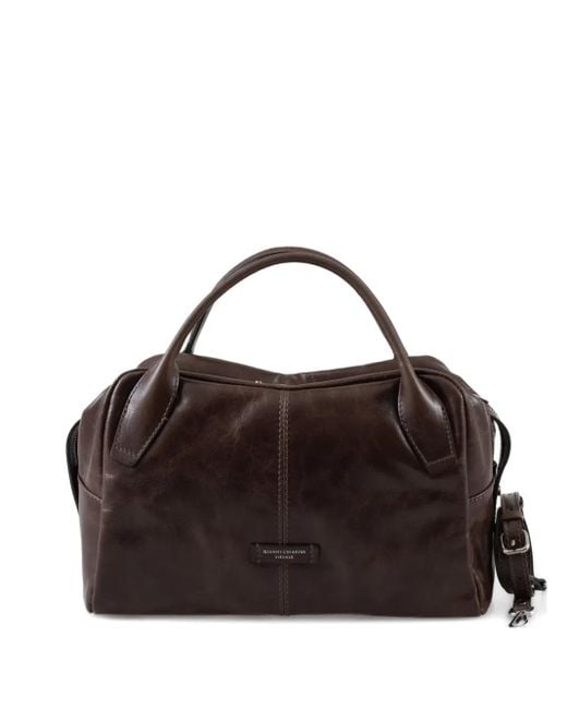 Borsa Tote Con Applicazione di Gianni Chiarini in Brown