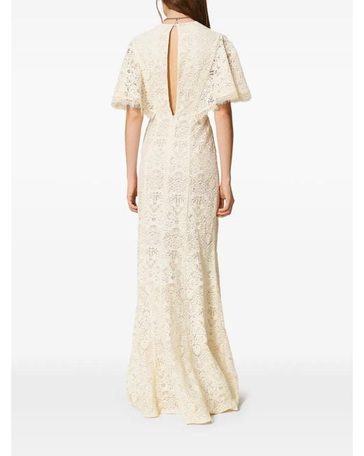 Twinset White Maxi Lace Dress