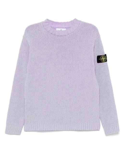 Stone Island Purple Painted-Effect Sweater for men