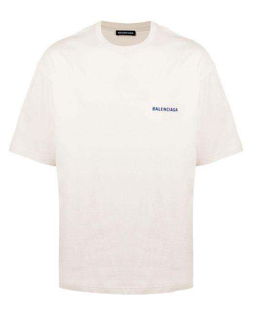Balenciaga Medium Fit Logo T-shirt in White for Men | Lyst Canada