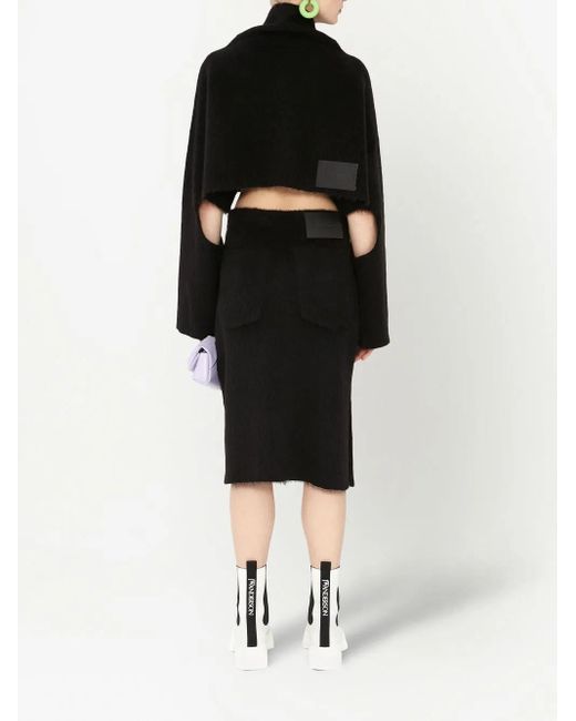 J.W. Anderson Black Cut-Out Oversized Cropped Jumper