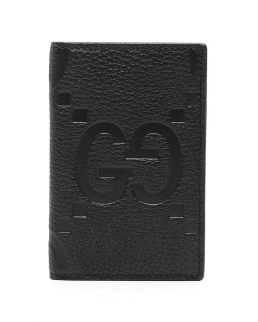 Gucci Black Jumbo Gg Leather Cardholder for men