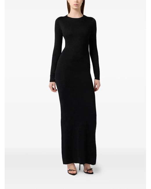 Philipp Plein Black Open-Back Maxi Dress