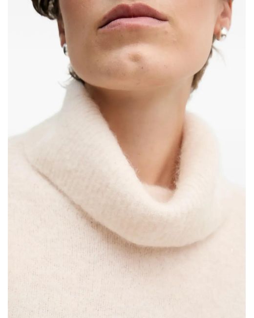 Sandro Ferrone White Roll-Neck Sweater