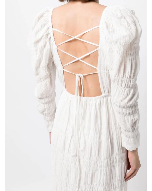 Rejina Pyo White Nora Smocked Midi Dress