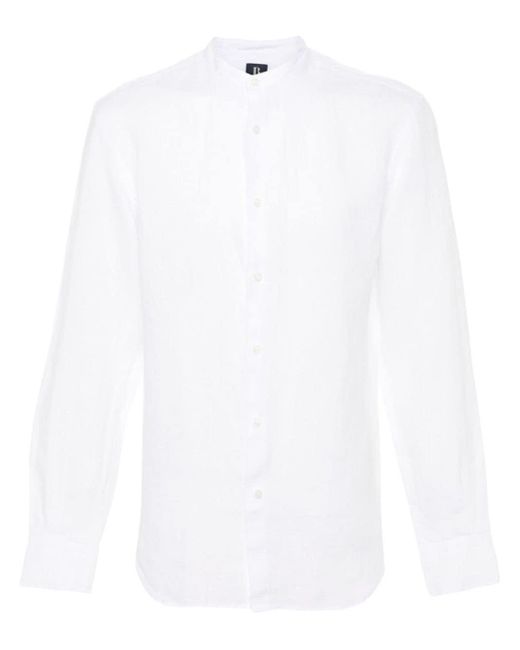 Boggi Linnen Overhemd in het White voor heren