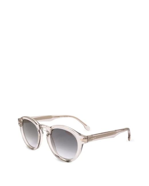 Carrera White Round-Frame Sunglasses