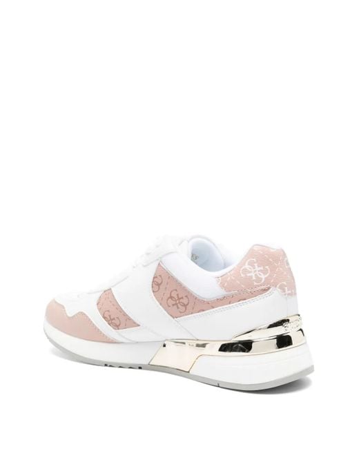Guess White Kynneth Logo-Detail Platform Sneakers