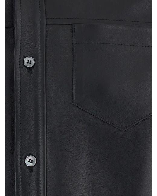 Grifoni Black Leather Patch-Pocket Jacket
