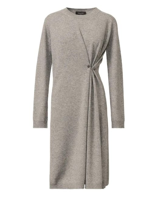 Fabiana Filippi Gray Twist-Detail Knitted Dress
