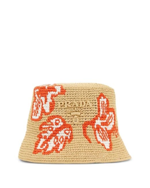 Cappello Bucket All'Uncinetto di Prada in Red