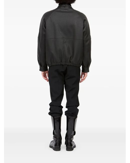 MM6 by Maison Margiela Black Belted Raglan-Sleeve Jacket for men