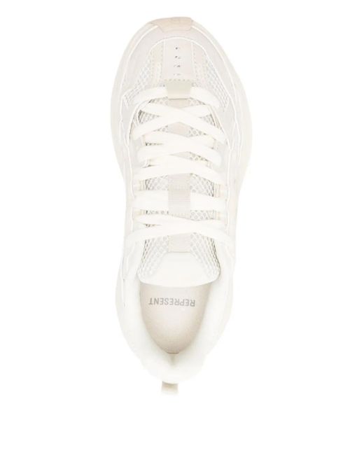 Represent White Mesh-Panel Sneakers for men