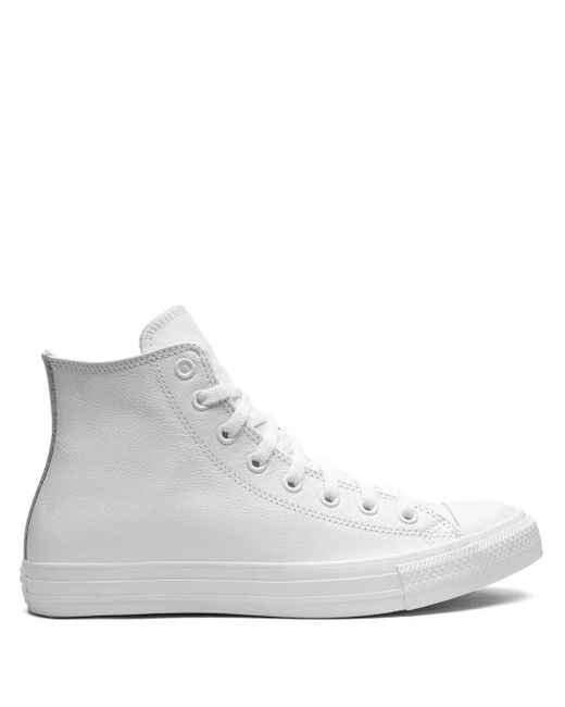 Converse White Chuck Taylor All Star Leather Hi Sneakers for men