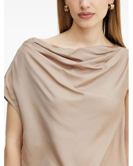 MARCIANO BY GUESS Natural Dorian Draped Sleeveless Top