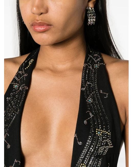 DSquared² Black Crystal-Embellished Cotton Body