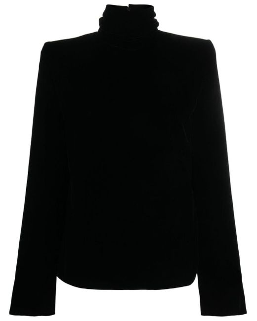 Blusa con cuello alto Saint Laurent de color Black