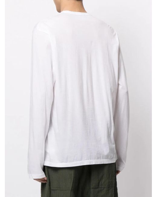 James Perse White Luxe Lotus Jersey Crew Neck Top for men