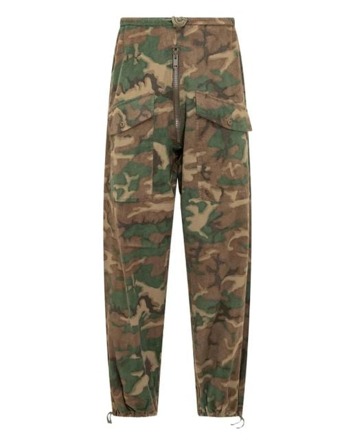 Givenchy Green Camouflage Pocket Trousers for men