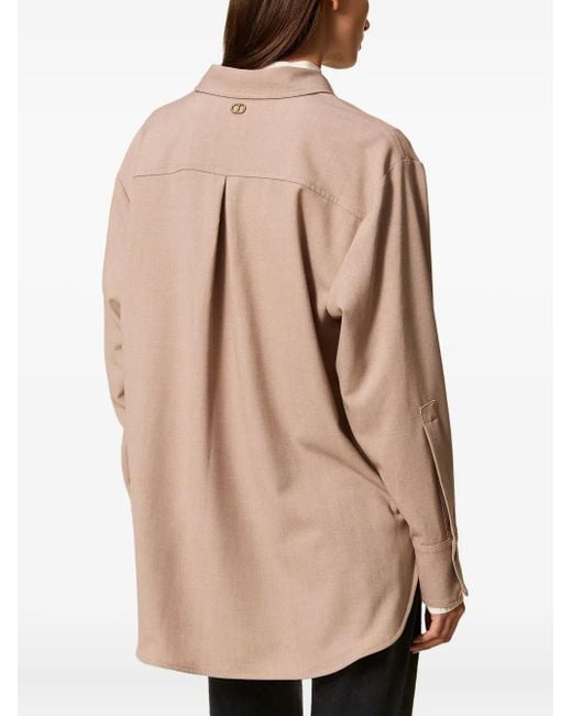Twinset Natural Side-Slits Shirt