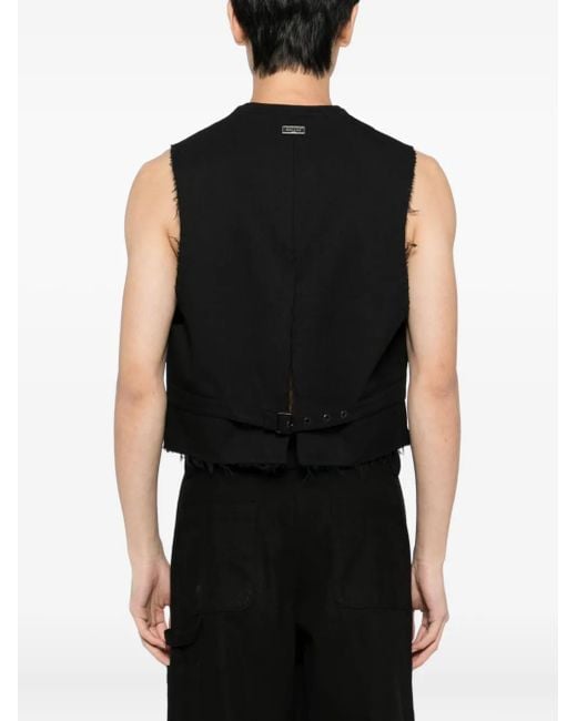 Chaleco Con Cuello En V TEAM WANG design de color Black