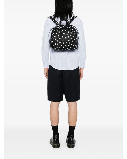 Agnes B. Black Printed Backpack for men
