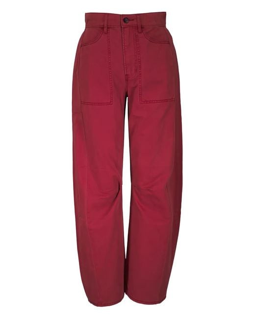Veronica Beard Red Patch-Pocket Jeans