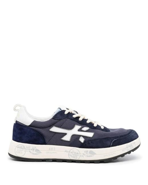 Premiata Blue Nous City Logo Sneakers for men