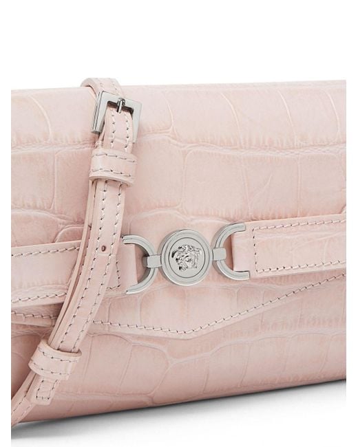 Versace Pink Medusa `95 Handtasche mit Kroko-Effekt