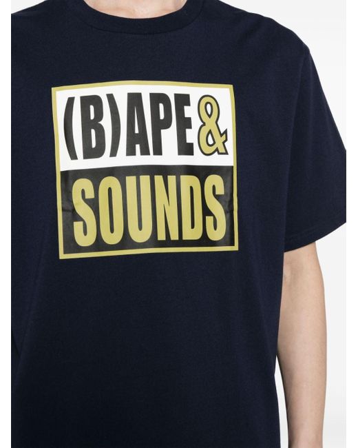 A Bathing Ape BAPE Sounds T-Shirt in Blue für Herren