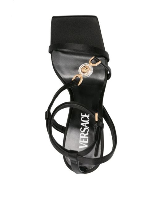 Versace Black Pumps aus Satin mit Medusa-Schild 95mm