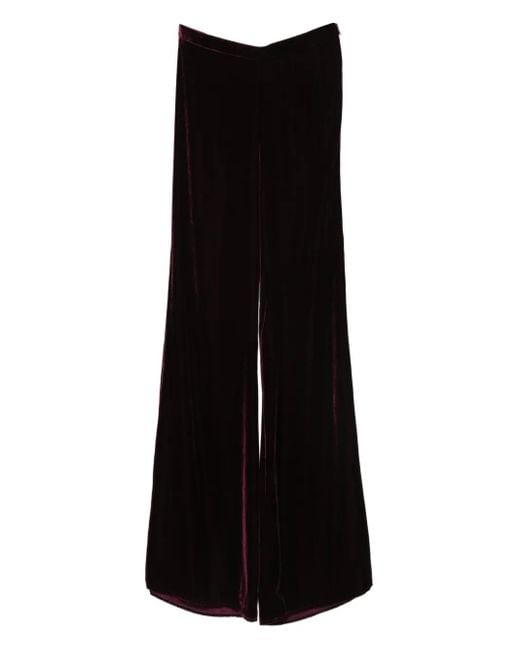 Forte_forte Black Plain Velvet Flare Pants