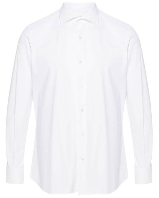 Glanshirt Stretch Overhemd in het White voor heren