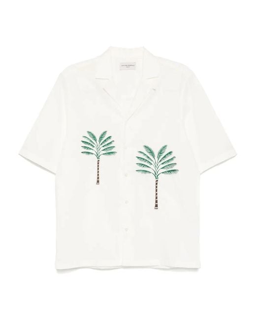 Officine Generale White Luis Palm Tree Shirt for men
