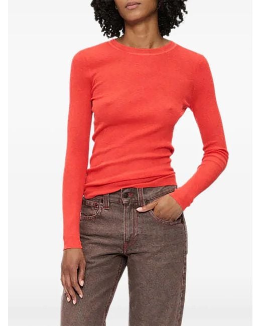 6397 Red Heirloom Ribbed-Knit T-Shirt
