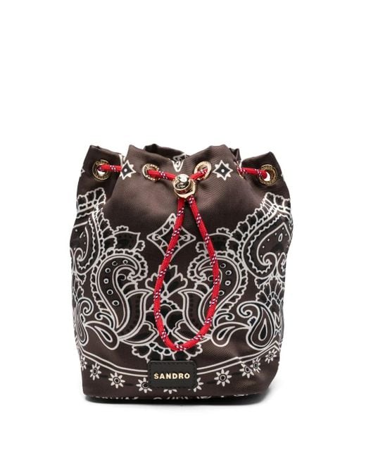 Sandro Black Beuteltasche Aus Leder