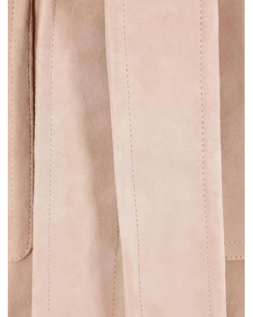 Max Mara Natural Belted Suede Jacket