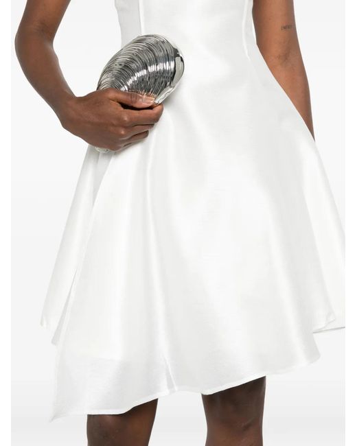 Leen Mougrhabi White Yasmin Asymmetric Mini Dress